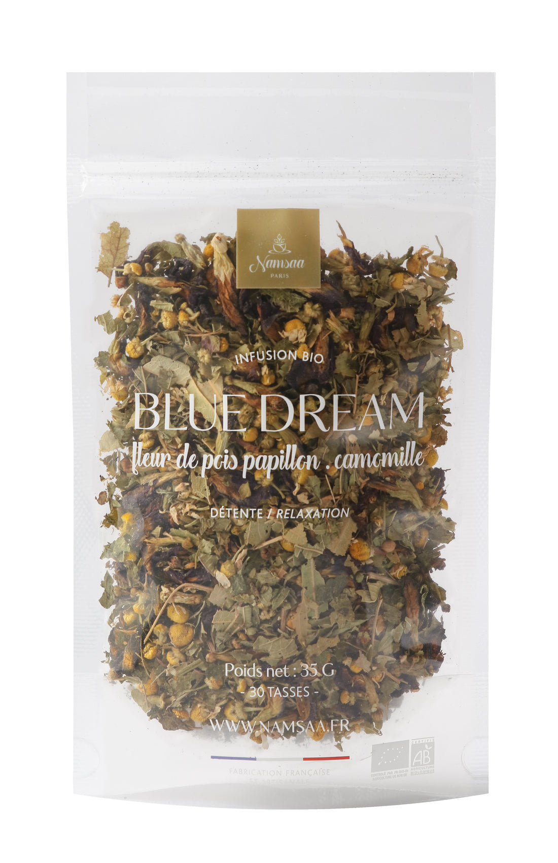 Blue dream - Infusion sommeil - Camomille / fleur de Pois Papillon bio (vrac)